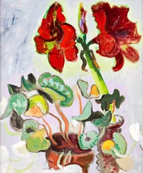 Blomsterstilleben med amaryllis
