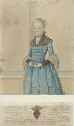 Porträtt av Maria van IJsseldijk, stående knästycke