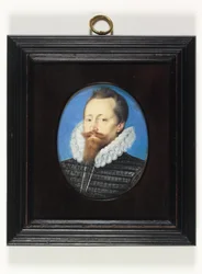 En gentleman, kanske Edward Cecil, Viscount Wimbledon (akvarell på veläng)