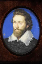 En gentleman traditionellt identifierad som Thomas Howard, 2:e earl av Arundel (akvarell på veläng)