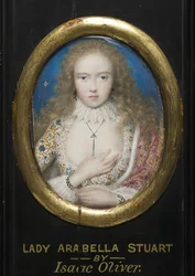 Lady Arabella Stuart (akvarell på pergament)