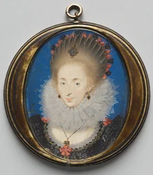 Porträtt av Lucy Russell, grevinna av Bedford, född Harrington, 1612.
