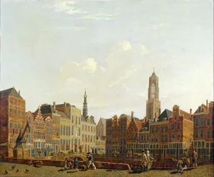 Utrecht Rådhusbron med omgivningar
