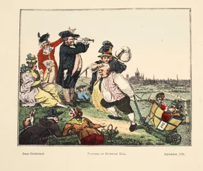 Pastimes of Primrose Hill, 1791 (handfärgad gravyr)
