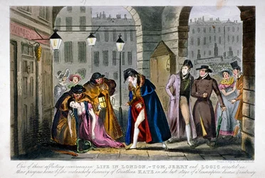 Scen i Covent Garden, Westminster, London, 1830