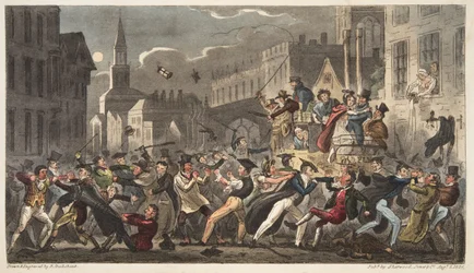 Town and Gown, från The English Spy, pub. 1824 (handfärgad gravyr)