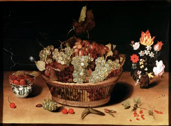 Stilleben med blommor och frukter Målning av Isaac Soreau (1604-1644) 1600-talet Turin Galleria Sabauda, inv 758
