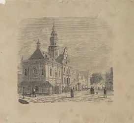 Utsikt över stadshuset i Bolsward