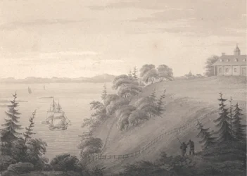 Utsikt över Mount Vernon, general Washingtons säte