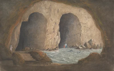 Utsikt över Syrini-grottorna - Sorrento/ Neapelbukten