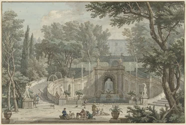 Utsikt över trädgården i Villa d