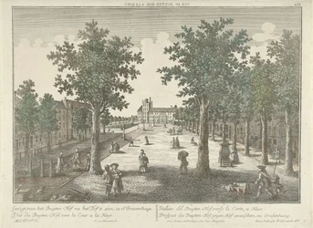 Utsikt över Buitenhof i Haag Vue du Buyten-Hof, a la Haye. (titel på objekt)