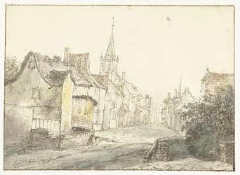 En gata i en by eller stad Dorpsstraat