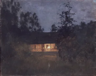 Lantgård vid skymningen, 1890-talet