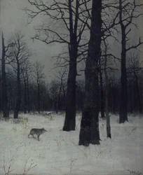 Skog på vintern, 1885