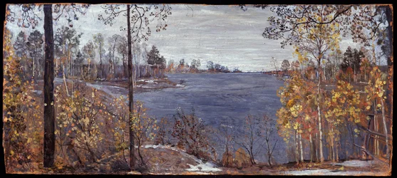 Senhöst (Late Automn). Målning av Isaak Izrailevich Brodsky (Brodsky) (1884-1939), olja på duk