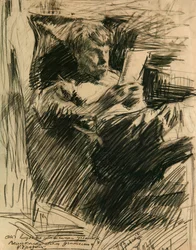 Porträtt av konstnären och författaren David Burliuk 1882-1967, 1906