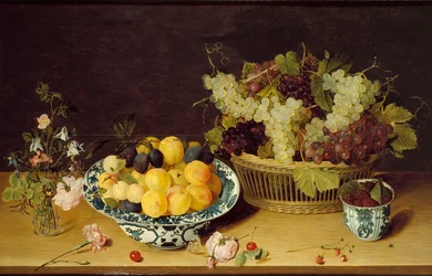 果物と花の静物、c1620-1640swedish