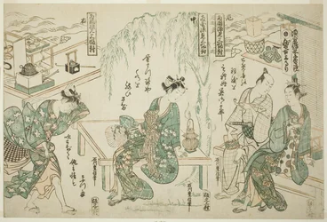 Njut av kvällen sval på Ryogoku - En uppsättning om tre (Ryogoku suzumi sanpukutsui)