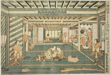 Perspektivbild av ett stort rum (Senjojiki uki-e no zu)