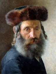 Porträtt av en rabbi i pälsmössa (målning)