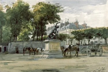 Pariskommunen: Versailles armé i Tuilerierna, ca 1871 (akvarell)