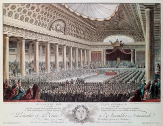 Generalständernas öppnande i Versailles 1789, gravyr av Helmann, franska revolutionen, Frankrike