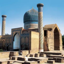 Gur-i-Amirs mausoleum och Tamerlans grav, Samarkand, Uzbekistan