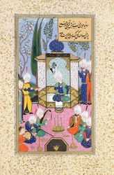 Ms B-284 Fol.33b The Court of the Sultan, illustration från 