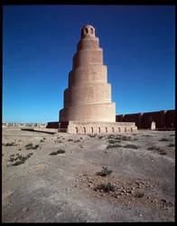 Utsikt över den stora moskén och hans minaret, Malwiya Tower, 847-852