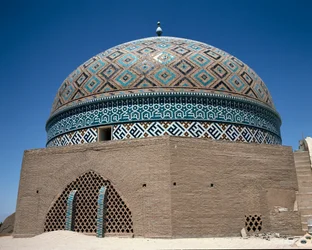 Utsikt över kupolen av Jameh (Jame) moskén i Yazd