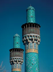 Utsikt över minareterna i Shah-moskén (även känd som Imam-moskén)