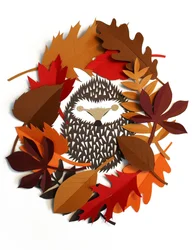 Hedgehog Wreath, 2015 (klippt papper)