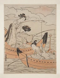 Boats of Love (Koi no fune) (träblockstryck i färg)