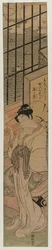 Courtesan i ett rum med utsikt över Edo Bay, ca. 1770.