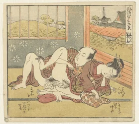 Sovande kvinna. Tolv vyer över det raffinerade Edo (serietitel). Furyu Edo junikei (serietitel på föremålet)