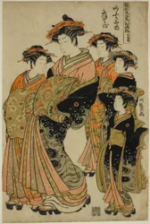 The Sixth Month (Minazuki): Nioteru of the Ogiya, från serien "Models for Fashion: New Designs as Fresh as Young Leaves (Hinagata wakana no hatsu moyo)"