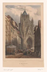 Utsikt över kyrkan Saint-Maclou i Rouen St. Maclou à Rouen (titel på objekt) Ansikten i Frankrike (serietitel) La France (serietitel)
