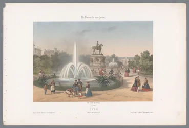 Zicht op de Place Napoléon te Lyon Lyons. Placera Napoleon (titel på objekt) Hedendaags Frankrijk (serietitel) Frankrike nuförtiden (serietitel på objekt)