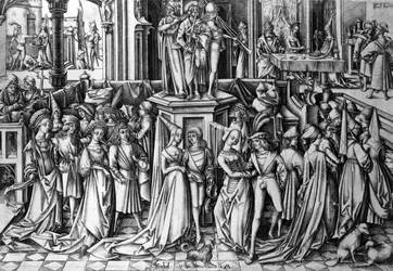 Dans vid Herodes hov, ca 1500 (gravyr)
