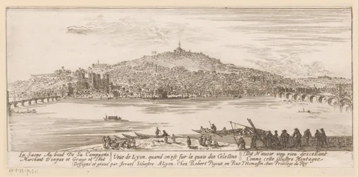 Utsikt över Lyon från stranden vid Celestine-klostret Veue de Lyon quand on est sur les quais des Celestins (titel på objekt)