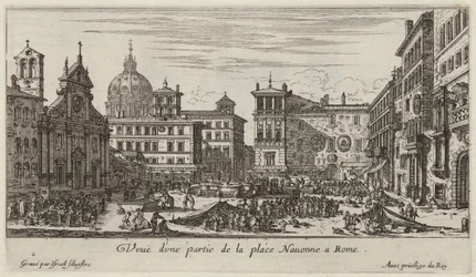 Vy över en del av Piazza Navona i Rom