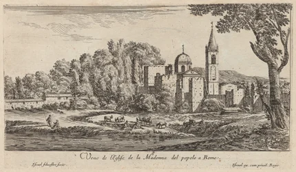 Utsikt över kyrkan Madonna del popolo i Rom