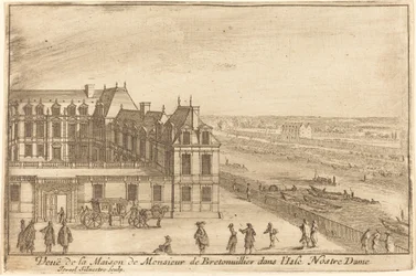 Utsikt över huset av Monsieur de Bretonuiller i Isle Nostre Dame