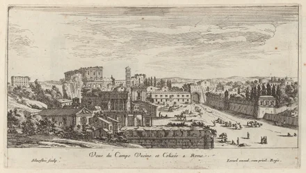 Utsikt över Campo Vaccino och Colosseum i Rom