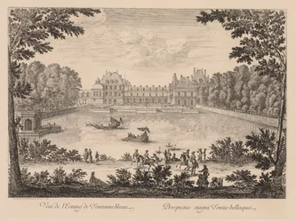 Utsikt över Etang de Fontainebleau, 1666.