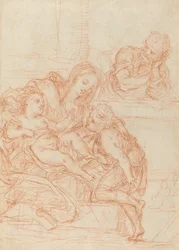 Madonna och barn med de heliga Johannes och Josef [recto]