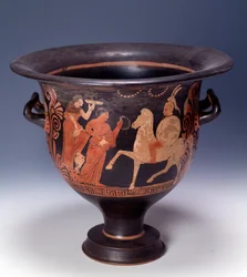 Krater från Cumae som representerar en offerscen (terrakotta, 320-310 f.Kr.)
