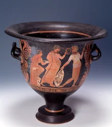 Krater från Cumae som representerar en offerscen (terrakotta, 320-310 f.Kr.)
