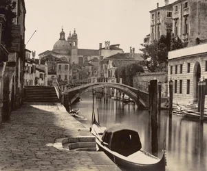 Bro över Rio Ognissanti i Venedig, c.1875